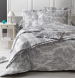 Boutis réversible Toile de Jouy gris 100% coton percale, repassage facile