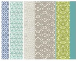 Placemat 40x55 cm 100% cotton green, blue and beige geometry