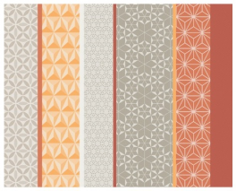 Tischset 40x55 cm 100% Baumwolle gelbe, orange und beige Geometrie