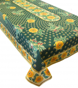 sunflower cotton provence tablecloth rectangular olive larger table