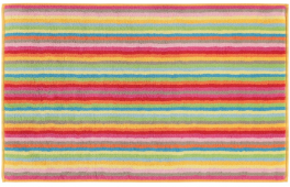 Bath mat 50x80 cm 100% cotton terry multicolored lines double sided