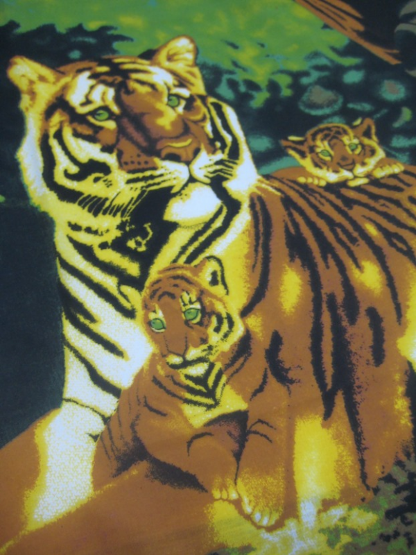 Housse de couette Tigre 140 x 200 cm gris & jaune