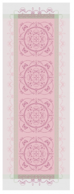 Tischläufer 54x149 cm 100% rosa Jacquard-Baumwolle, schmutzabweisender