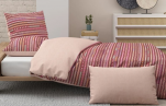 Housse couette + taie 65x65 cm 100% coton percale Inca easy care