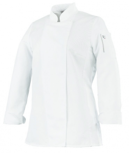 Ladies Jacket kitchen white UNA. long sleeves polycotton