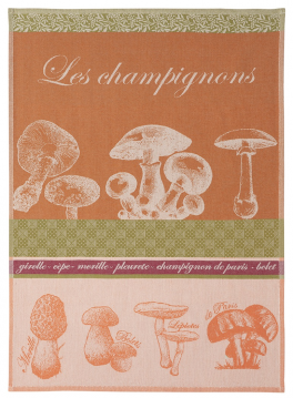 Essuie vaisselle Les Champignons 100% coton jacquard 50x75 cm