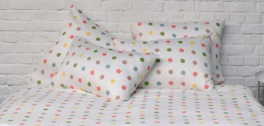 Housse de couette + taie 65x65 cm Ronds multi couleurs 100% coton