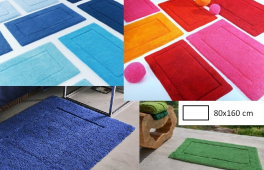 Tapis de bain 80x160 cm 100% coton peigné 2000 gr/m²