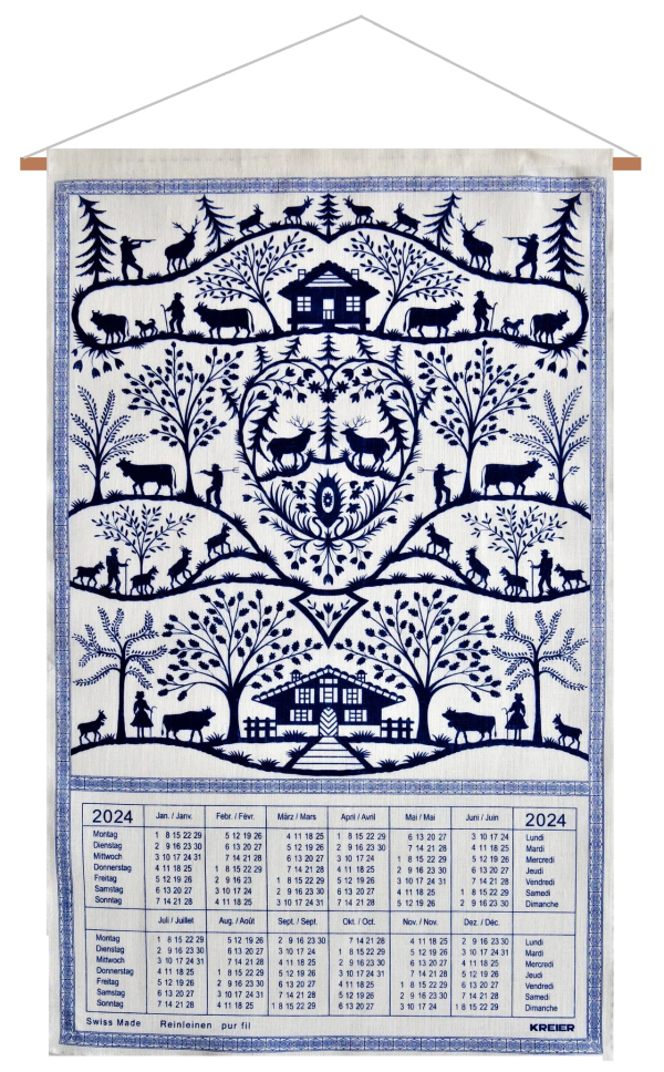 Calendar Kreier 2024 Ascent of the mountain, blue and white, pure line
