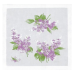 Lilac handkerchief 31x31 cm 100% white cotton printed and hand-rolled, Lehner