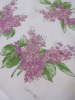 Lilac handkerchief 31x31 cm 100% white cotton printed and hand-rolled, Lehner