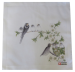 Mouchoir Oiseaux nid et branche 31x31 coton imprimé roulé main Lehner