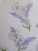 Handkerchief Lavender and daisies 31x31 cm cotton hand rolled Lehner