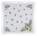 Framed flower handkerchief 31x31 cm cotton printed and hand rolled Lehner