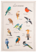 Essuie vaisselle 54% coton et 46% lin 50x75 cm Les oiseaux imprimé