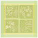 Servet 53x53 cm Zachtgroene bloemen 100% katoen jacquard 245gr/m²