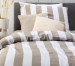 Housse couette et taie 60x70 cm 100% coton percaline lignes beige/blanc