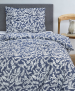 Duvet cover and pillowcase 60x70 cm 100% cotton percaline white/navy fern