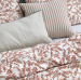 Duvet cover and pillowcase 60x70 cm 100% cotton percaline white/terracotta fern