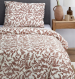 Duvet cover and pillowcase 60x70 cm 100% cotton percaline white/terracotta fern