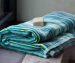 Beach towel 100x200 cm terry/velvet, 420 gr/m² Multi blue lined