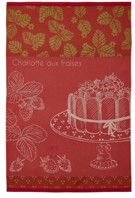 Towels for dishes Strawberry Charlottes 100% cotton jacquard 50x75 cm