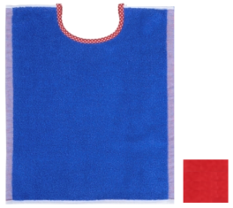 Reversible bib blue/red 33x40 cm 100% cotton terry