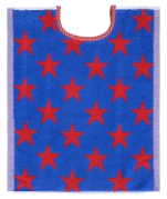 Bib star 33x40 cm100% cotton blue/red