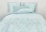 Housse couette + taie tropical Vert menthe 100% coton percale 80 fils/cm²