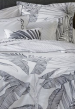 Duvet cover + pillowcase black / white palm 100% cotton percale easy care