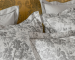 Housse couette + taies 65x65 Fleurs de rosiers grises 100% coton percale BIO