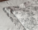 Housse couette + taies 65x65 Fleurs de rosiers grises 100% coton percale BIO