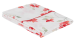 Drap de lit plat + taies Fleurs corails 100% coton satin, 120 fils/cm²