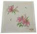 Pink daylily handkerchief 31x31 cotton printed  hand rolled Lehner