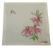 Pink daylily handkerchief 31x31 cotton printed  hand rolled Lehner