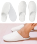 Mixed white terry cotton slipper 450 gr/m², non-slip sole, washable