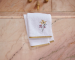 Towel 50x100 cm 100% cotton terry white embroidered flowers, 550 gr/m²