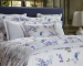 Duvet cover+ pillowcase blue/purple florals 100%  combed cotton percale