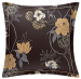 Housse couette + taies 65x65 pivoine/magnolia bronze 100% coton satin BIO noir