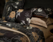 Housse couette + taies 65x65 pivoine/magnolia bronze 100% coton satin BIO noir