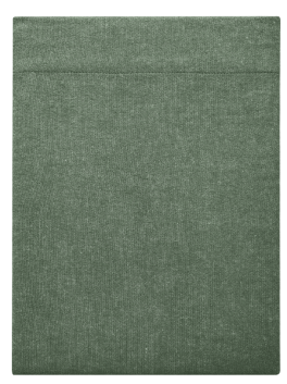 Drap lit plat uni vert lichen texturé 100% coton flanelle, 170 gr/m², doux