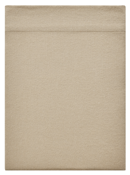 Drap lit plat uni beige texturé 100% coton flanelle, 170 gr/m², doux