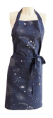 Bib apron 85x76cm stars blue background sliding ties 100% printed cotton