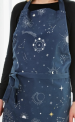 Bib apron 85x76cm stars blue background sliding ties 100% printed cotton