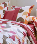 Duvet cover and pillowcase 65x65 modern geometry pink 100% percale cotton