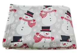 Super soft Snowman blanket 150x200 cm 100% microfiber polyester, 260 gr/m²