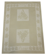 Essuie vaisselle Raisin beige 100% coton jacquard 50x70 cm