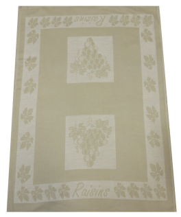 Rozijnbeige theedoek 100% katoen jacquard 50x70 cm