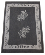 Olive black dish towel 100% cotton jacquard 50x70 cm