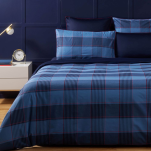 Bettbezug + kissenhülle 100% PerkalBaumwolle Blauer Tartan Tommy Hilfiger